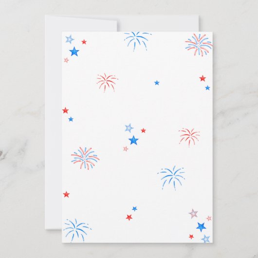 Red White & Due 4 juli Baby shower Uitnodiging (Achterkant)