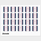 Red White & Due 4 juli Baby shower Vierkante Sticker (Vel)