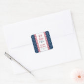 Red White & Due 4 juli Baby shower Vierkante Sticker (Envelop)