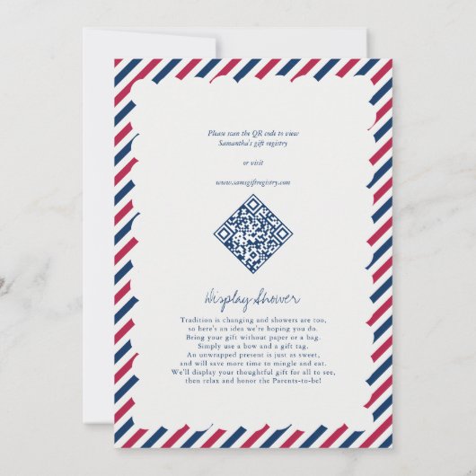 Red White & Due 4th of July BABY-Q BBQ Baby shower Kaart (Achterkant)