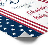 Red White & Due 4th of July Baby shower Welkom Poster (Hoek)