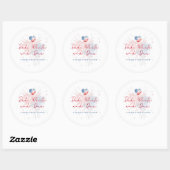 Red White & Due Baby Shower  Ronde Sticker (Vel)