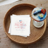 Red White & Due Baby Shower  Ronde Sticker