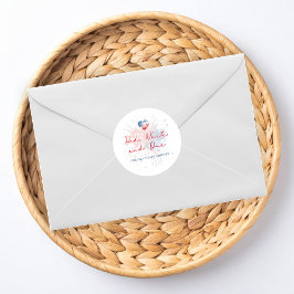 Red White & Due Baby Shower  Ronde Sticker