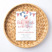 Red White & Due Baby Shower  Ronde Sticker