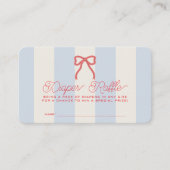 Red White Due Blue Stripes Diaper Raffle Ticket Informatiekaartje (Voorkant)