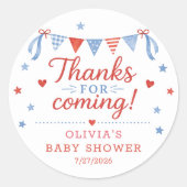 Red White & Due Favor Stickers (Voorkant)