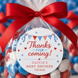 Red White & Due Favor Stickers