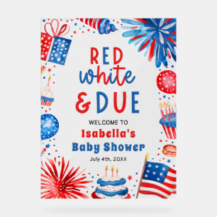 Red White & Due Genderneutraal Baby shower Welkom Acryl Bord