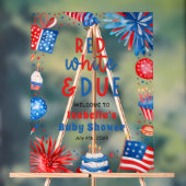 Red White & Due Genderneutraal Baby shower Welkom Acryl Bord (Neutraal)