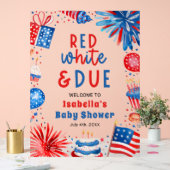 Red White & Due Genderneutraal Baby shower Welkom Acryl Bord (Huwelijk)