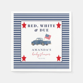 Red White & Due Patriottisch Baby shower servetten