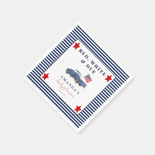 Red White & Due Patriottisch Baby shower servetten (Hoek)