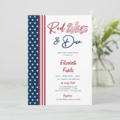 Red White & Due Stars 4 juli Baby shower Kaart (Staand voorkant)