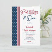 Red White & Due Stars 4 juli Baby shower Kaart (Staand voorkant)
