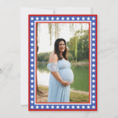 Red White & Due Stars 4 juli Baby shower Kaart (Achterkant)