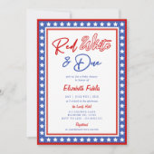 Red White & Due Stars 4 juli Baby shower Kaart (Voorkant)
