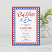 Red White & Due Stars 4 juli Baby shower Kaart (Staand voorkant)