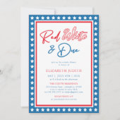Red White & Due Stars 4 juli Baby shower Kaart (Voorkant)