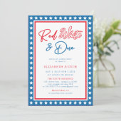 Red White & Due Stars 4 juli Baby shower Kaart (Staand voorkant)