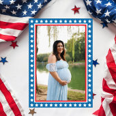 Red White & Due Stars 4 juli Baby shower Kaart
