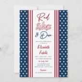Red White & Due Stars 4 juli Baby shower Kaart (Voorkant)