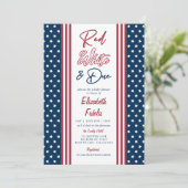 Red White & Due Stars 4 juli Baby shower Kaart (Staand voorkant)