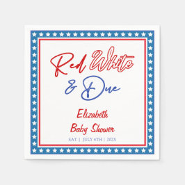 Red White & Due Stars 4 juli Baby shower Servet