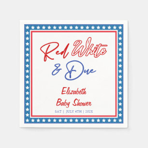 Red White & Due Stars 4 juli Baby shower Servet