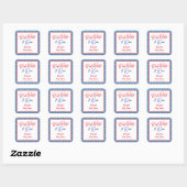 Red White & Due Stars 4 juli Baby shower Vierkante Sticker (Vel)