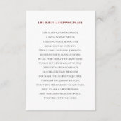Red White Elegant Funeral Prayer Card met foto Informatiekaartje (Achterkant)