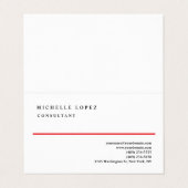 Red White Elegant Plain Professional Linen Visitekaartje (Buitenkant ongevouwen)