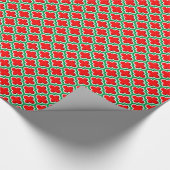 Red White Emerald Green Moroccan Quatrefoil #5DS Cadeaupapier (Hoek)