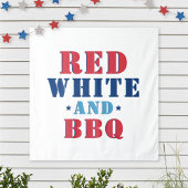 Red White en BBQ Funny 4 juli Wandkleed
