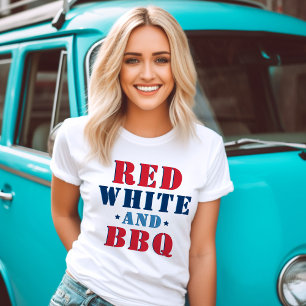 Red White en BBQ Funny 4th of Juli Womens Tri-Blend Shirt