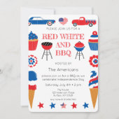 Red White en BBQ op 4 juli Kaart (Voorkant)