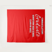 Red White en Black Gefeliciteerd Afstuderen Wandkleed (Voorkant (horizontaal))