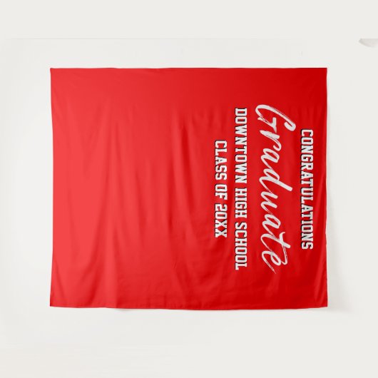 Red White en Black Gefeliciteerd Afstuderen Wandkleed (Voorkant (horizontaal))