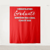 Red White en Black Gefeliciteerd Afstuderen Wandkleed (Voorkant)