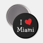 Red, White en Black I Love Miami Magneet (Voorkant / Achterkant)