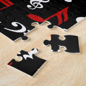 Red White en Black Musical Notes Legpuzzel (Zijkant)