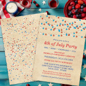 Red White en Blue, 4 juli, partijuitnodiging Kaart