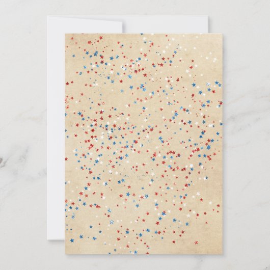 Red White en Blue, 4 juli, partijuitnodiging Kaart (Achterkant)