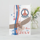 Red White en Blue, 4 juli, partijuitnodiging Kaart (Staand voorkant)
