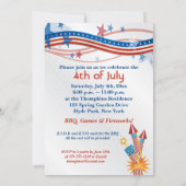 Red White en Blue, 4 juli, partijuitnodiging Kaart (Achterkant)