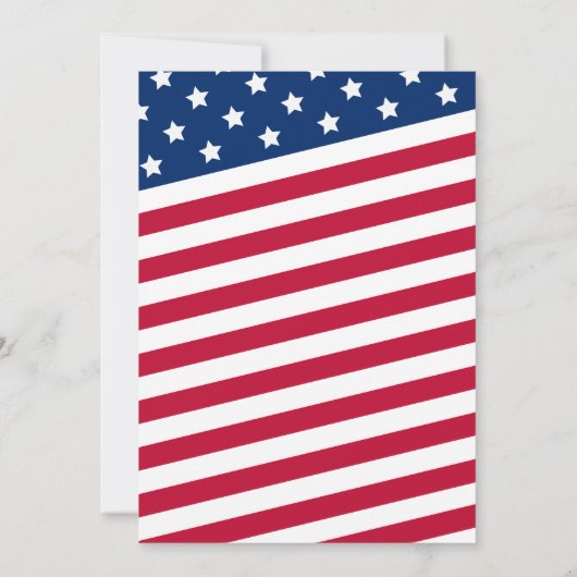 Red White en Blue, 4 juli, partijuitnodiging Kaart (Achterkant)