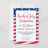 Red White en Blue, 4 juli, partijuitnodiging Kaart (Voorkant)