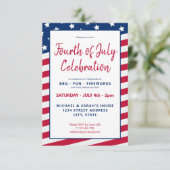 Red White en Blue, 4 juli, partijuitnodiging Kaart (Staand voorkant)