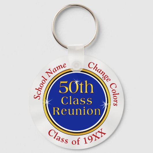 Red White en Blue 50-jaars Reunion Souvenirs Sleutelhanger (Voorkant)