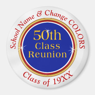 Red White en Blue, 50th Class Reunion Souvenirs Magneet